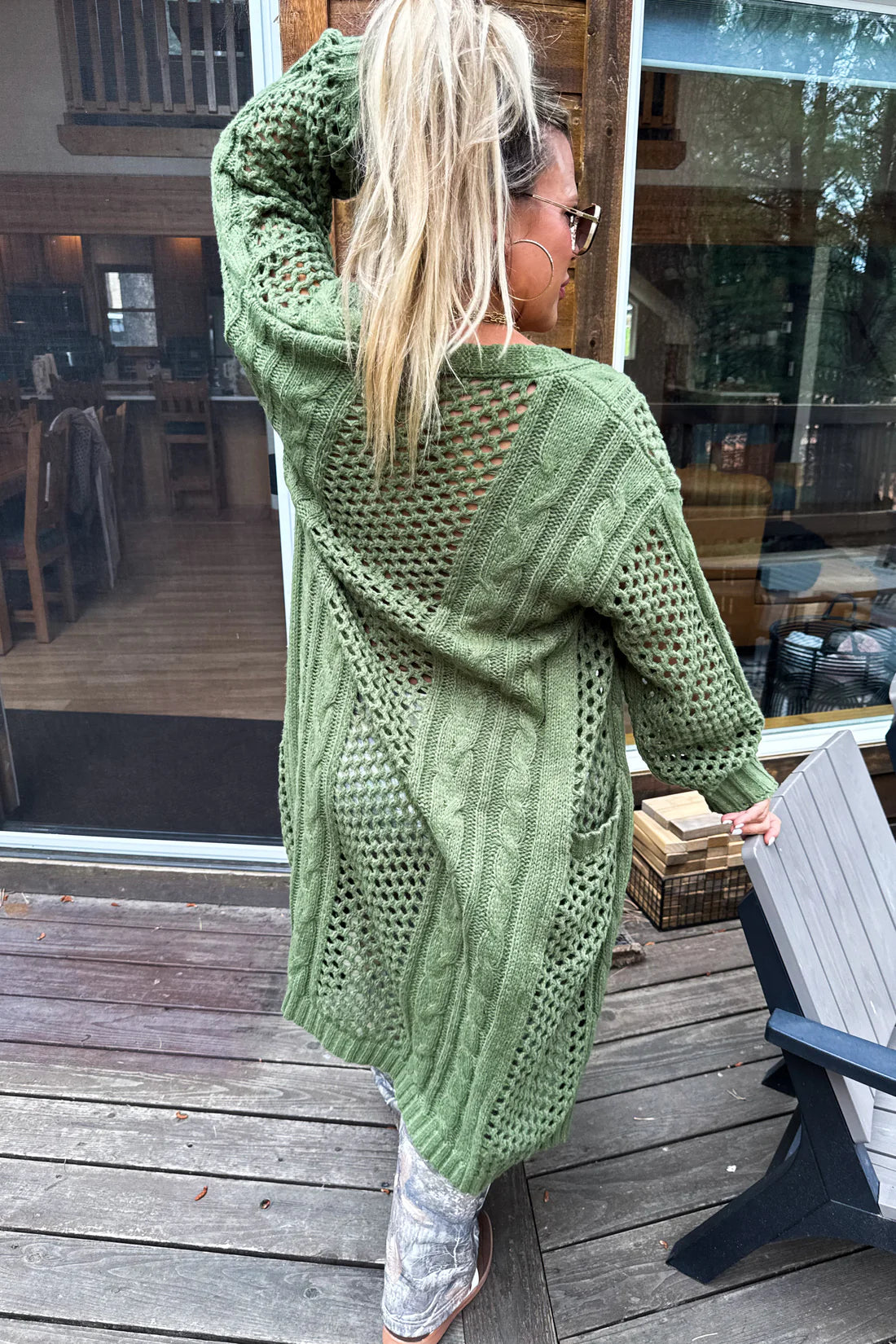 Kendall Open Knit Long Cardi Preorder