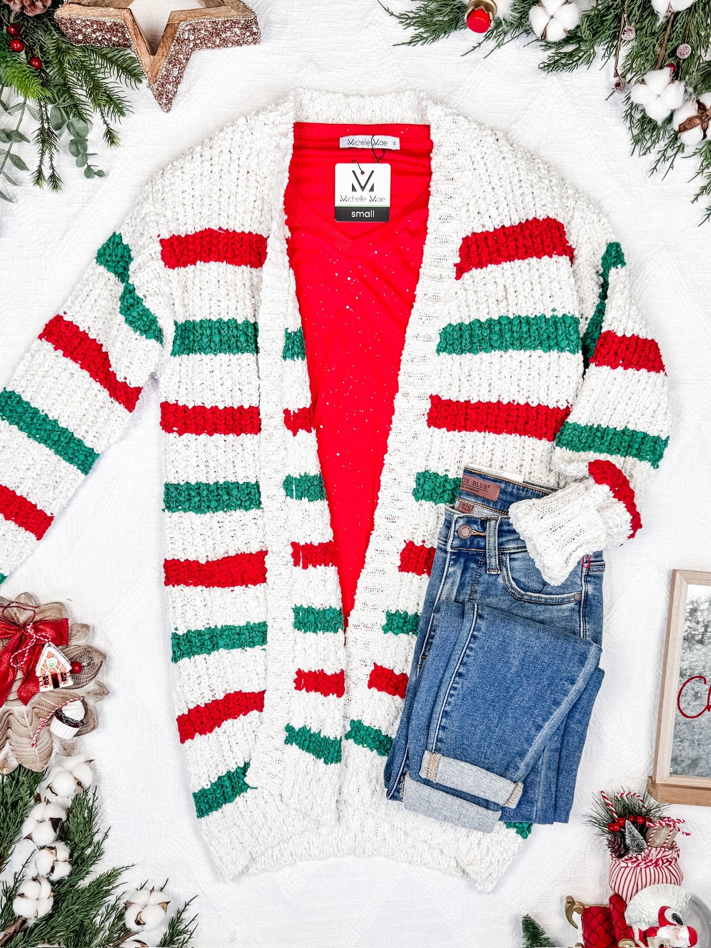 *new* Stripe Cardigan - Christmas Stripe