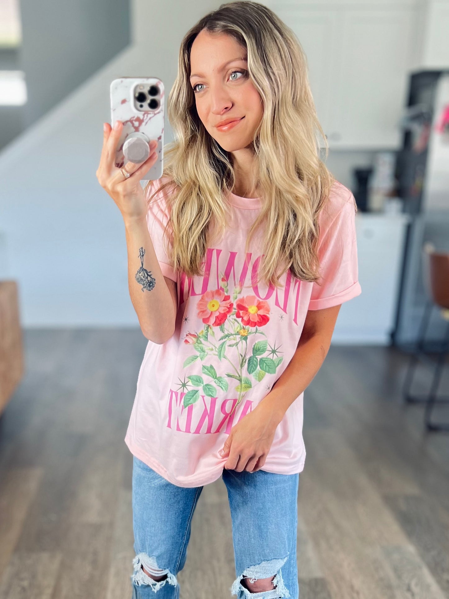 Flower Market Tee in Blush