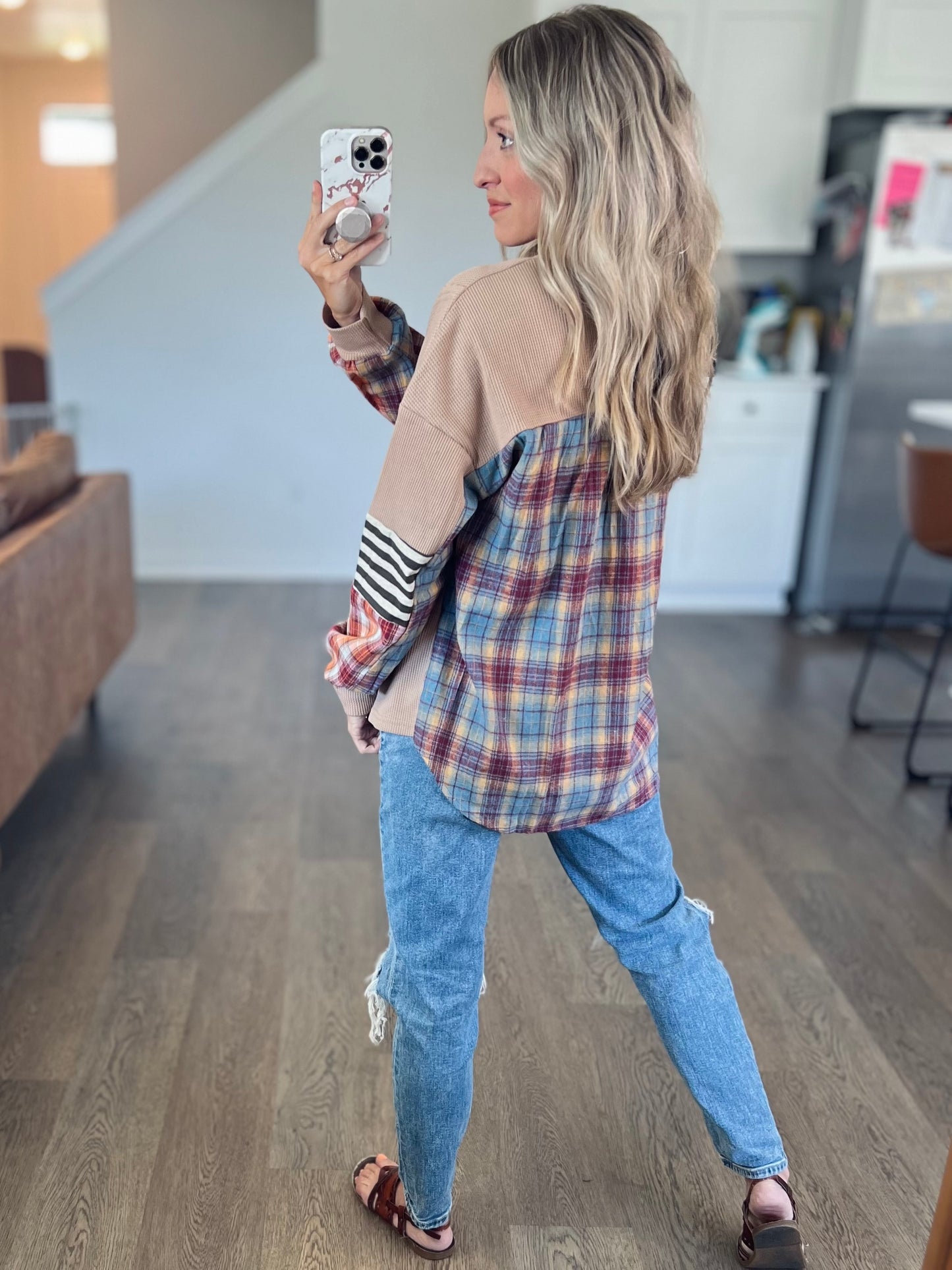 Mabel Plaid Henley