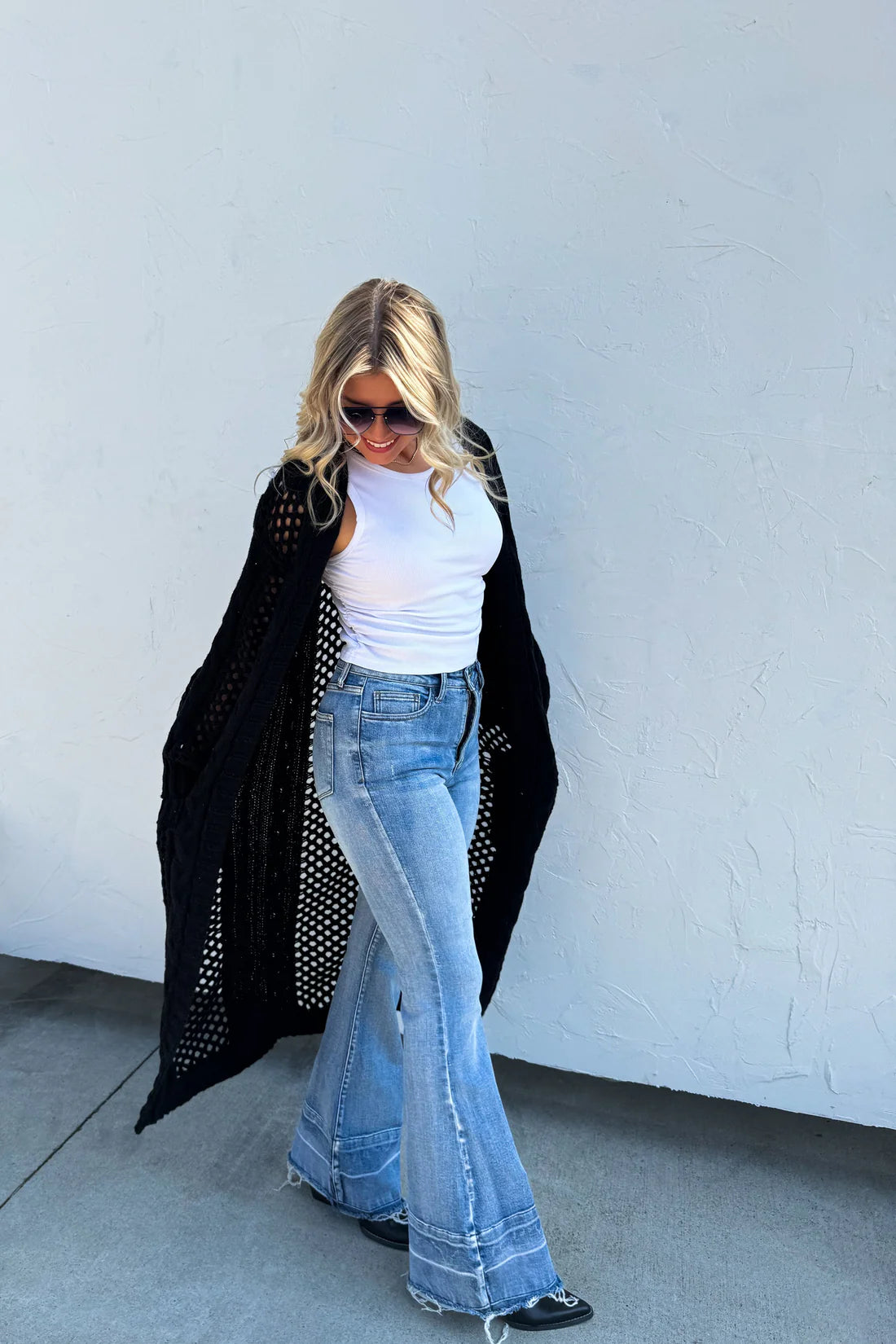 Kendall Open Knit Long Cardi Preorder