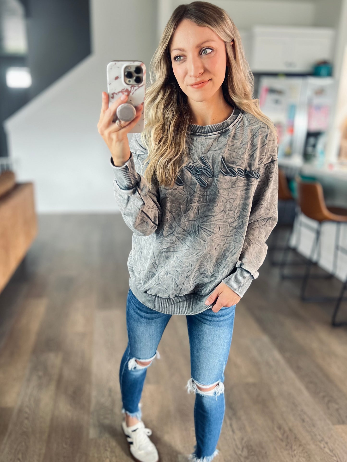 *free ship today* Saved By Grace Embroidered Pullover