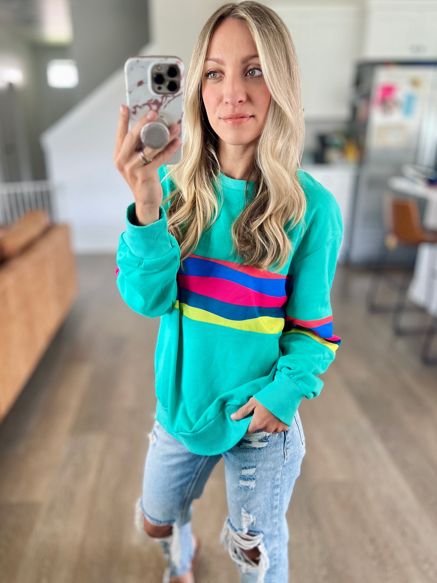 Colorful Accent Pullover