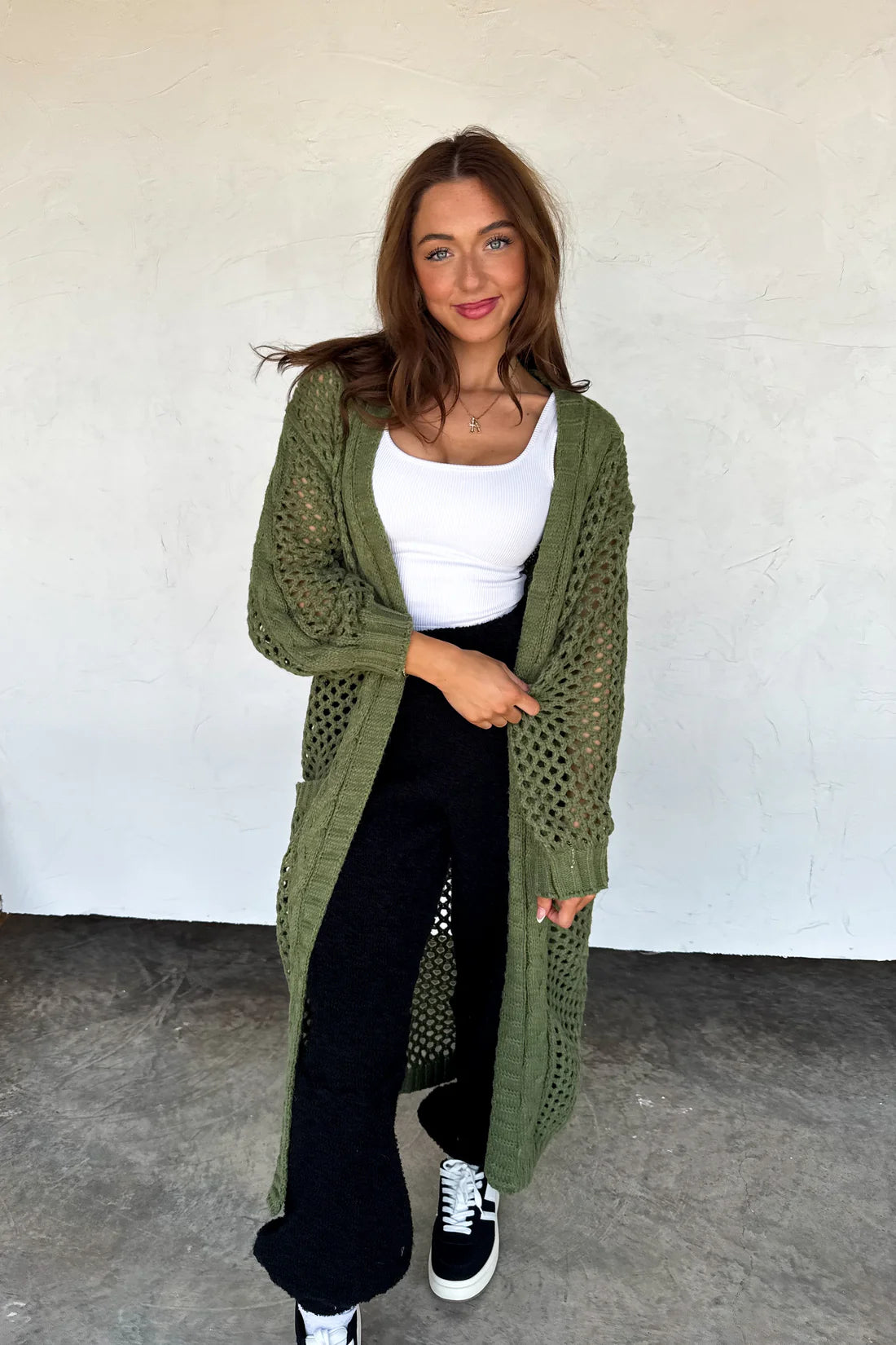 Kendall Open Knit Long Cardi Preorder