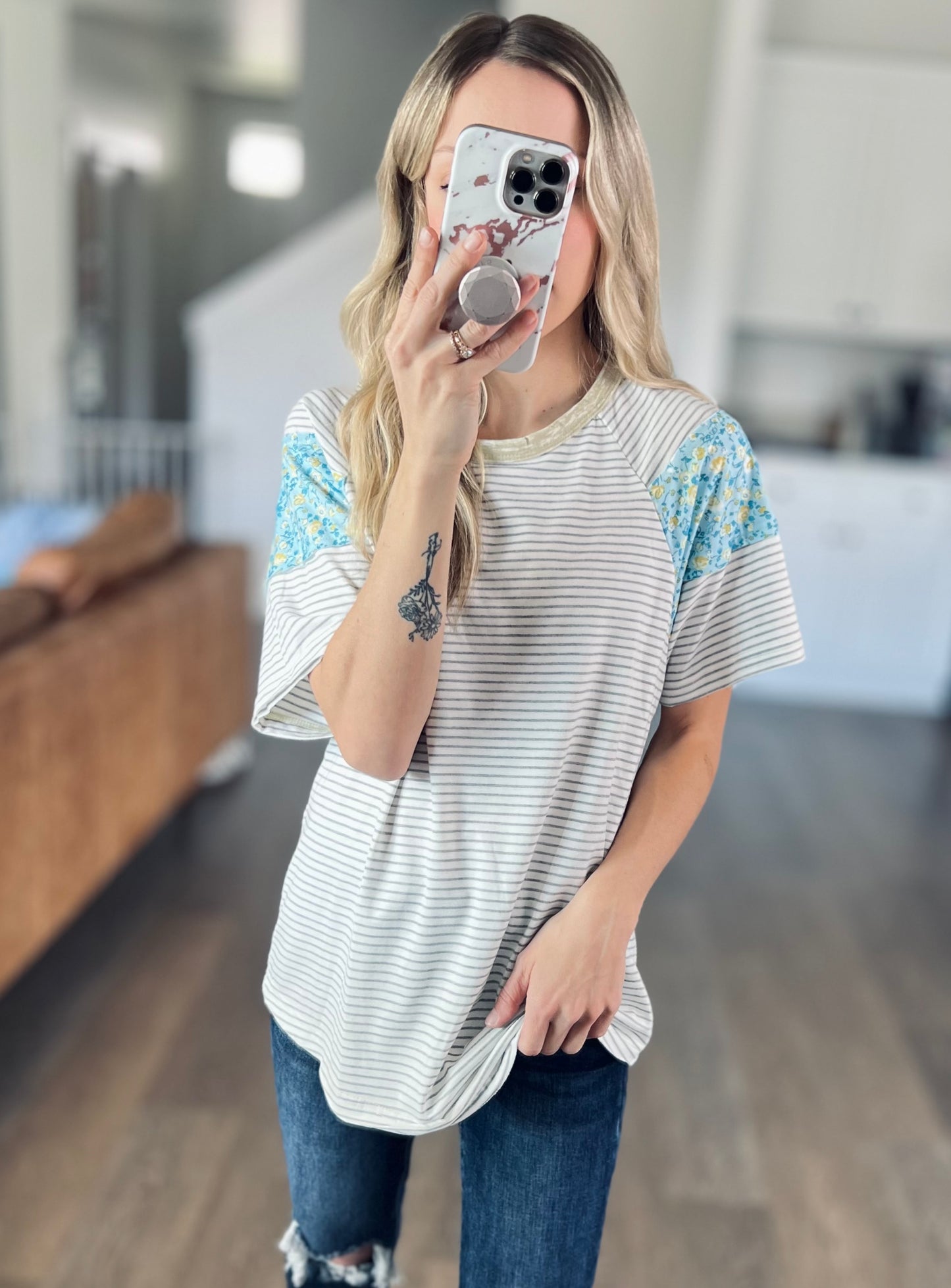 Oh So Sweet Stripe & Floral Top