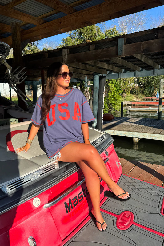 PREORDER: USA Oversized Tee // eta May