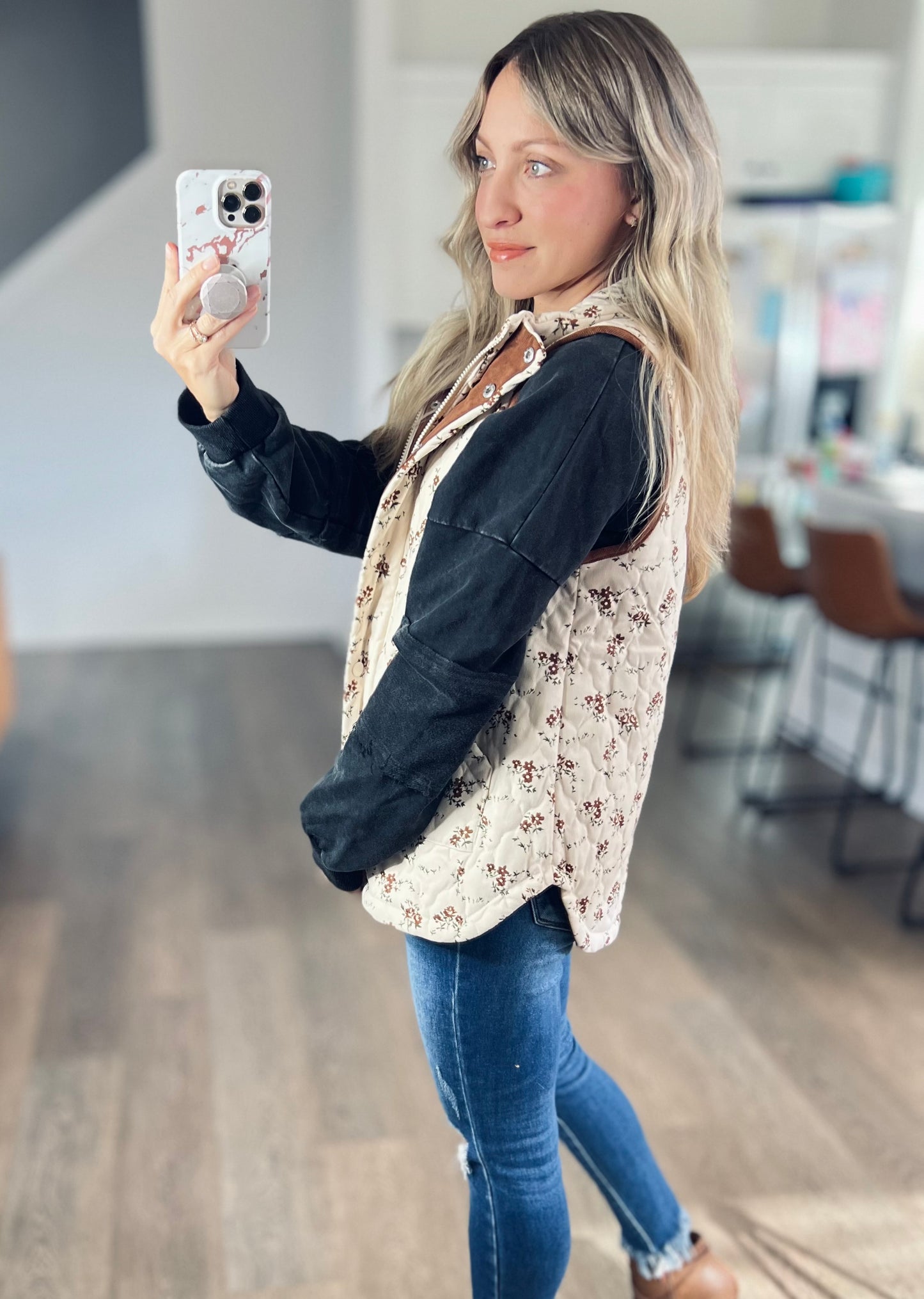 *free ship today* Sweet Cream Floral Cord Vest