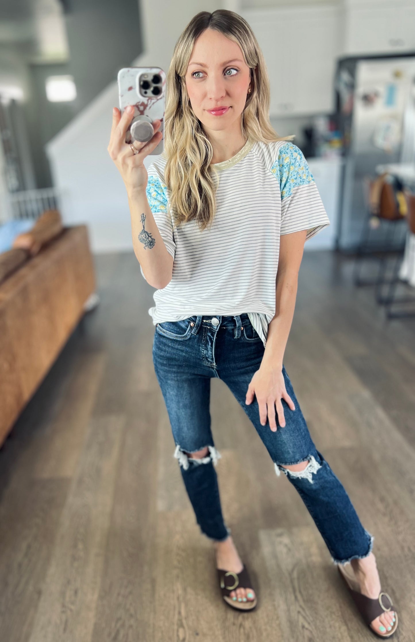 Oh So Sweet Stripe & Floral Top