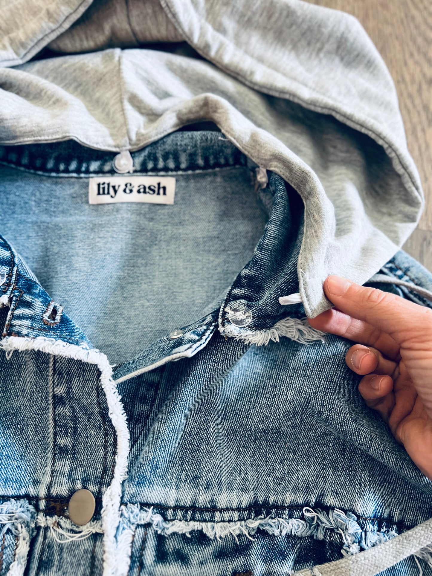 Jean Meets Plaid Hooded Jacket