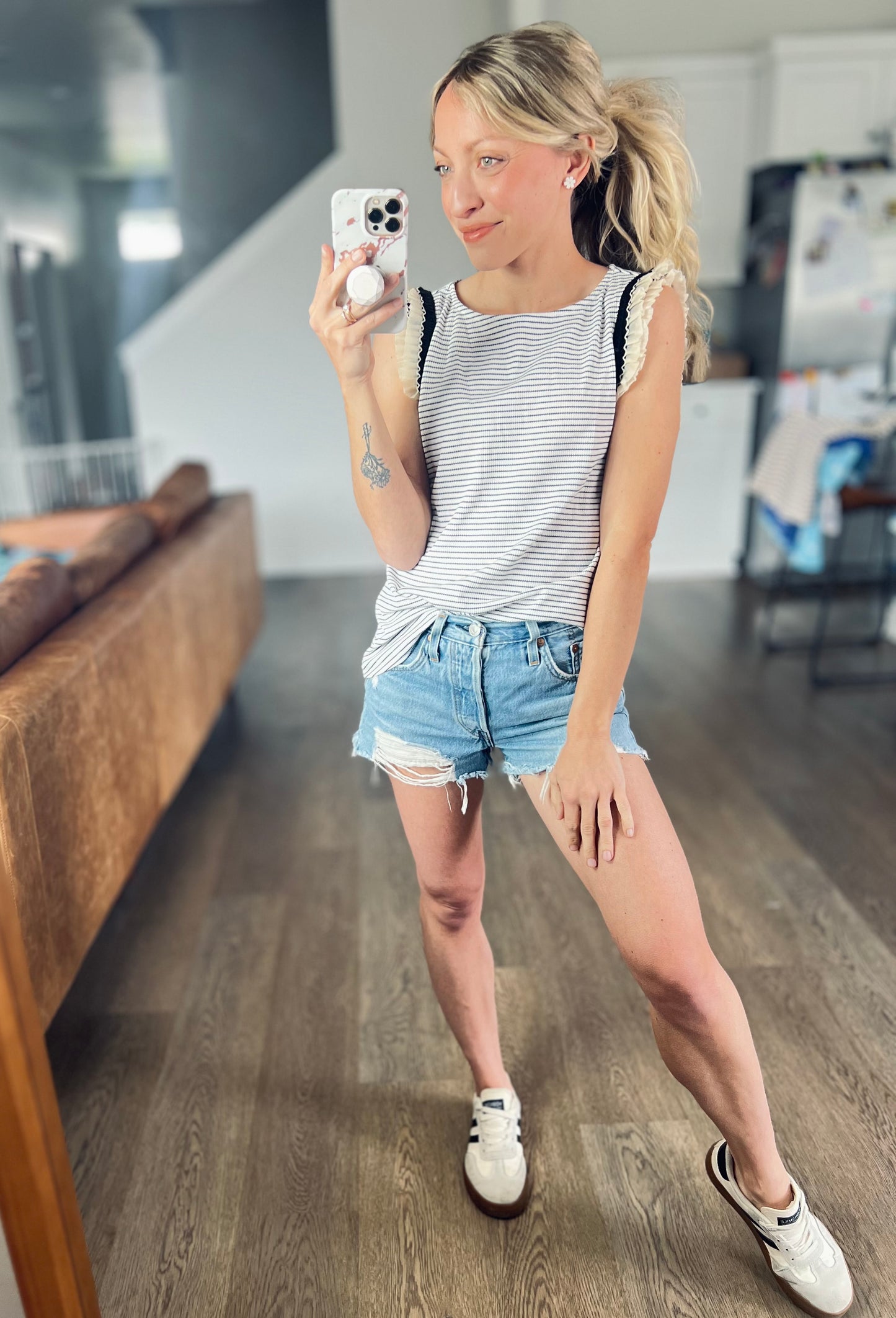 SHIPS FREE TODAY // Chelsea Ruffle Stripe Tank
