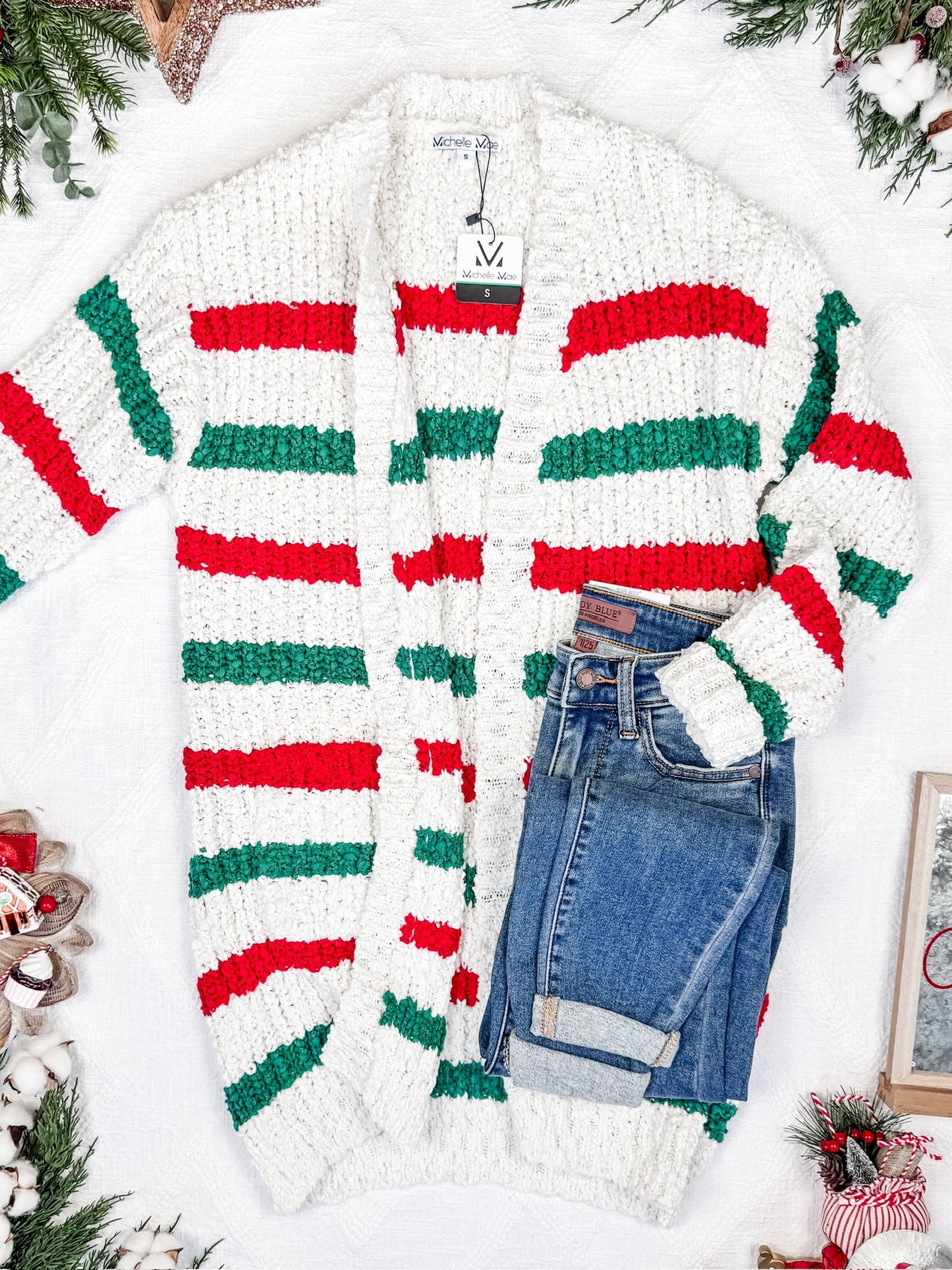 *new* Stripe Cardigan - Christmas Stripe