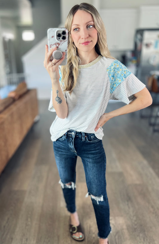 Oh So Sweet Stripe & Floral Top