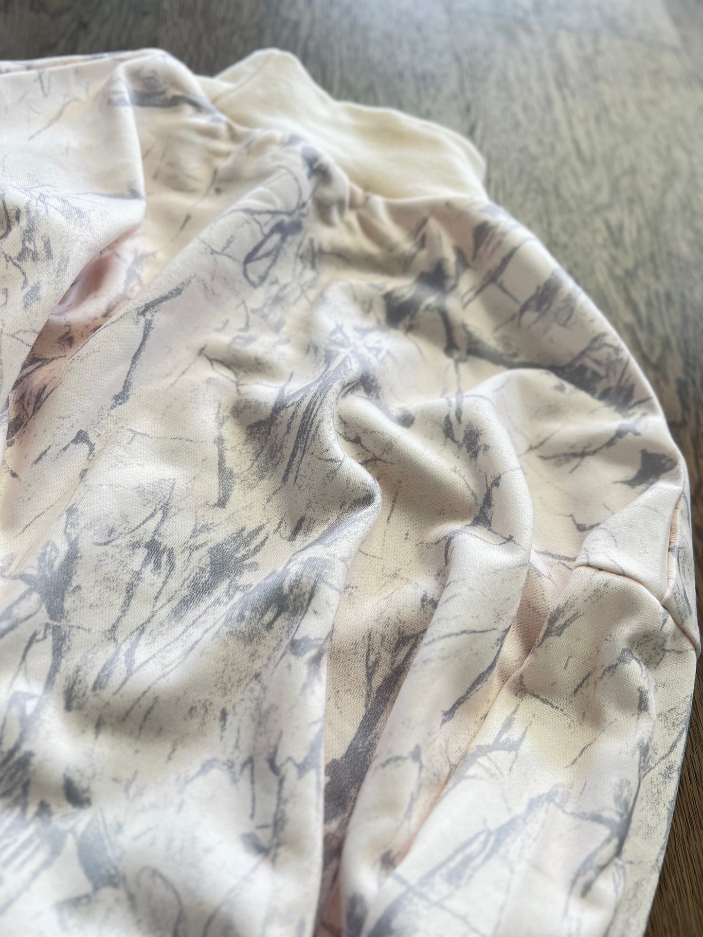 Cream Camo Mock Neck Pullover