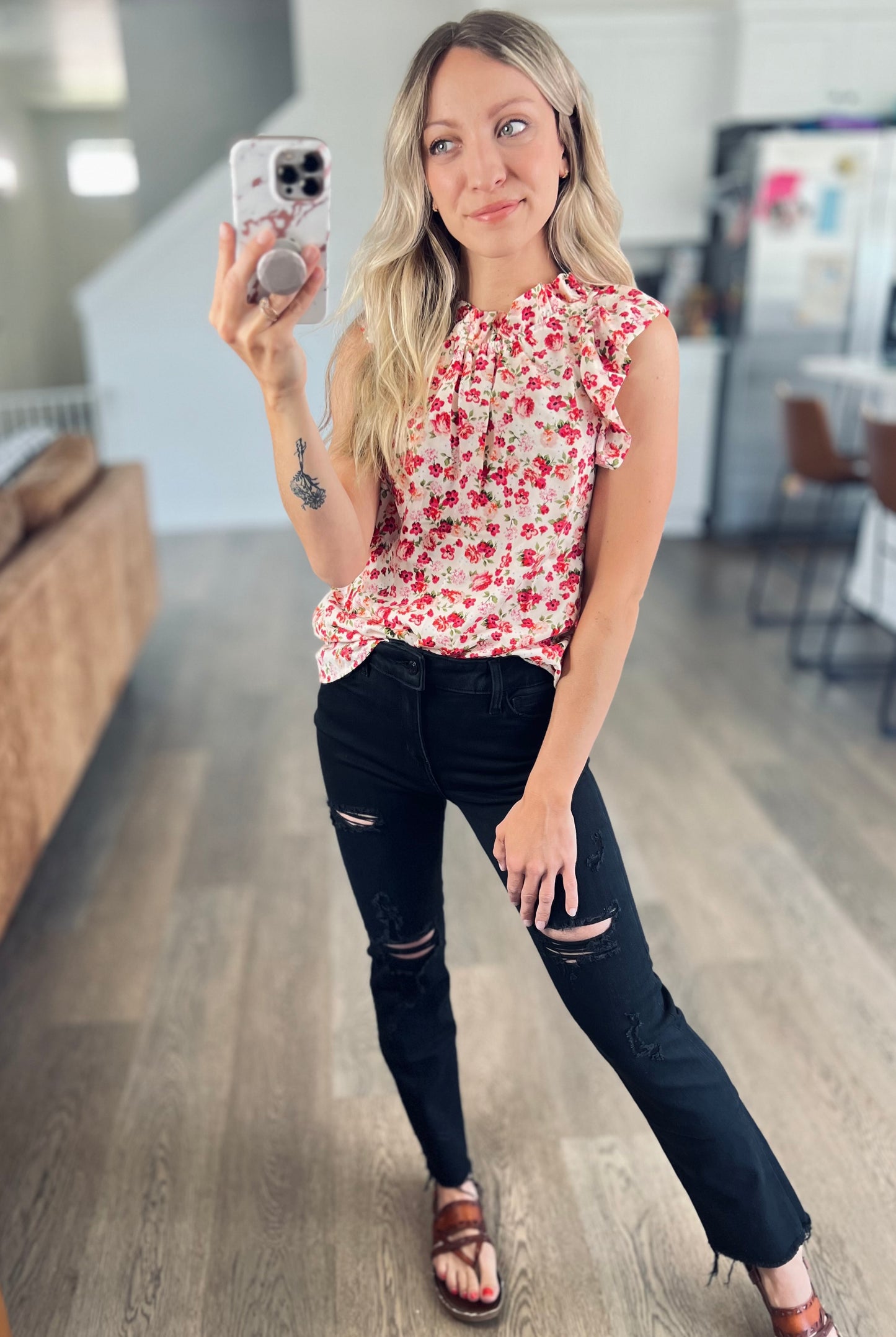 Marion Distressed Cropped Denim - Zenana