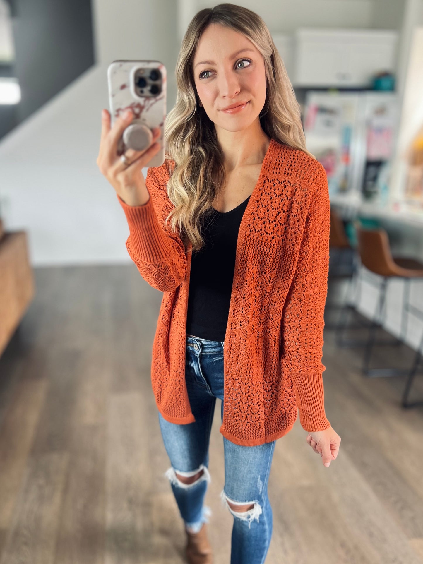 *free ship today* Halle Open Weave Cardigan