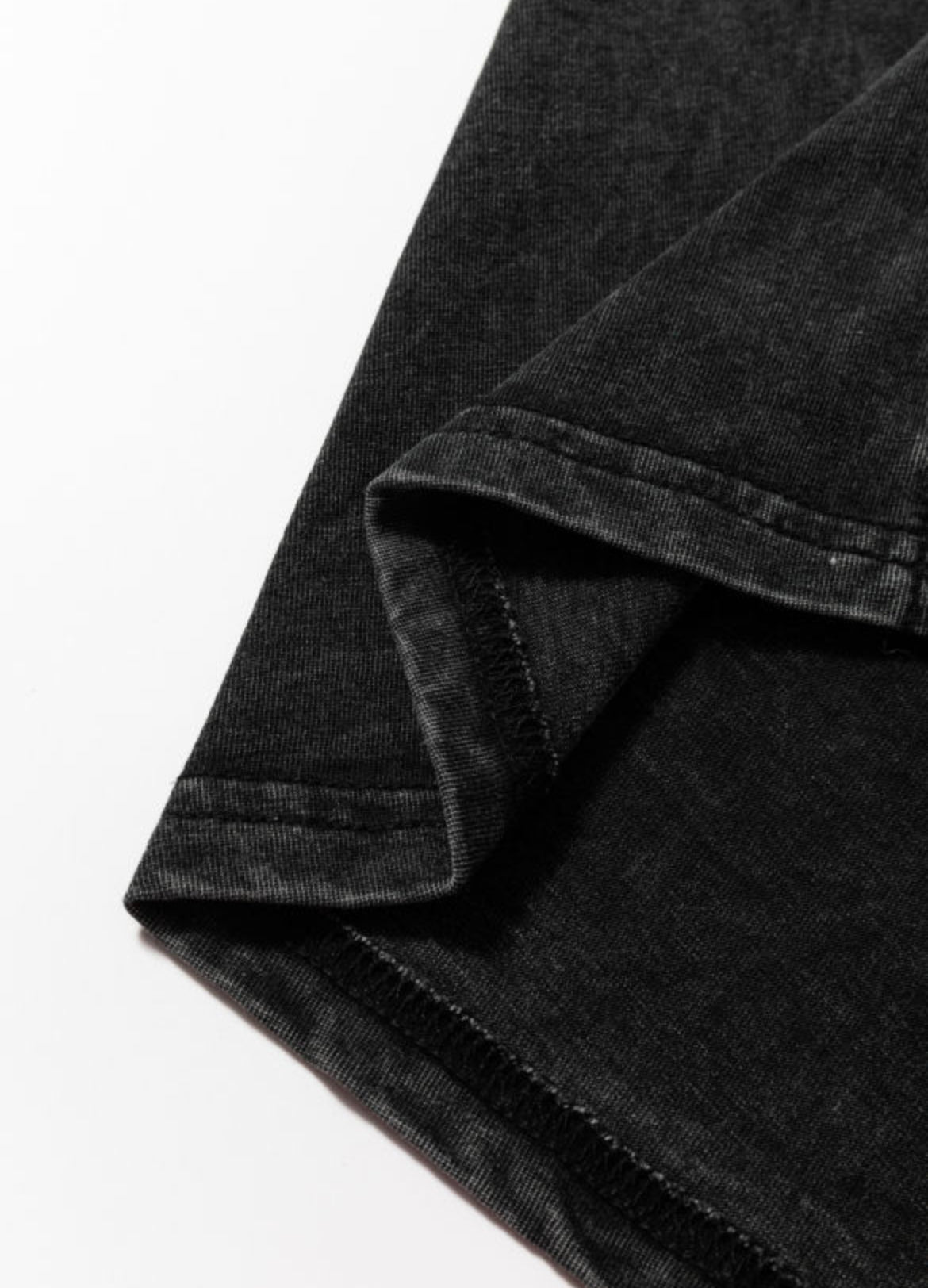 Vintage Varsity Top in Ash Black