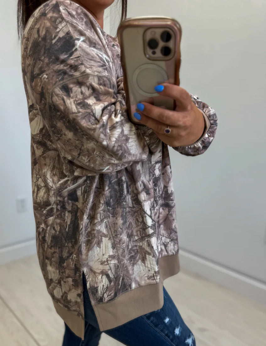 Dark Camo Hi-Low Pullover Preorder