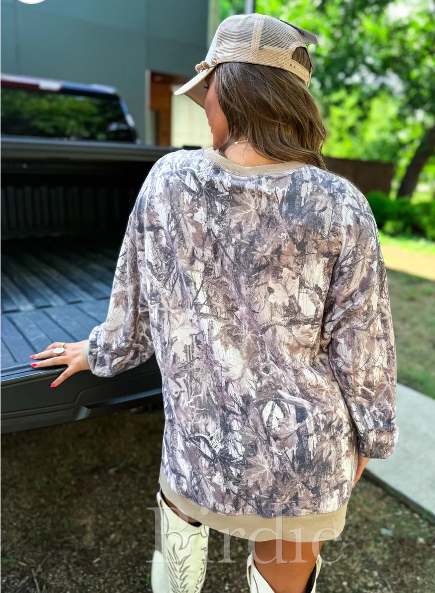 Dark Camo Hi-Low Pullover Preorder