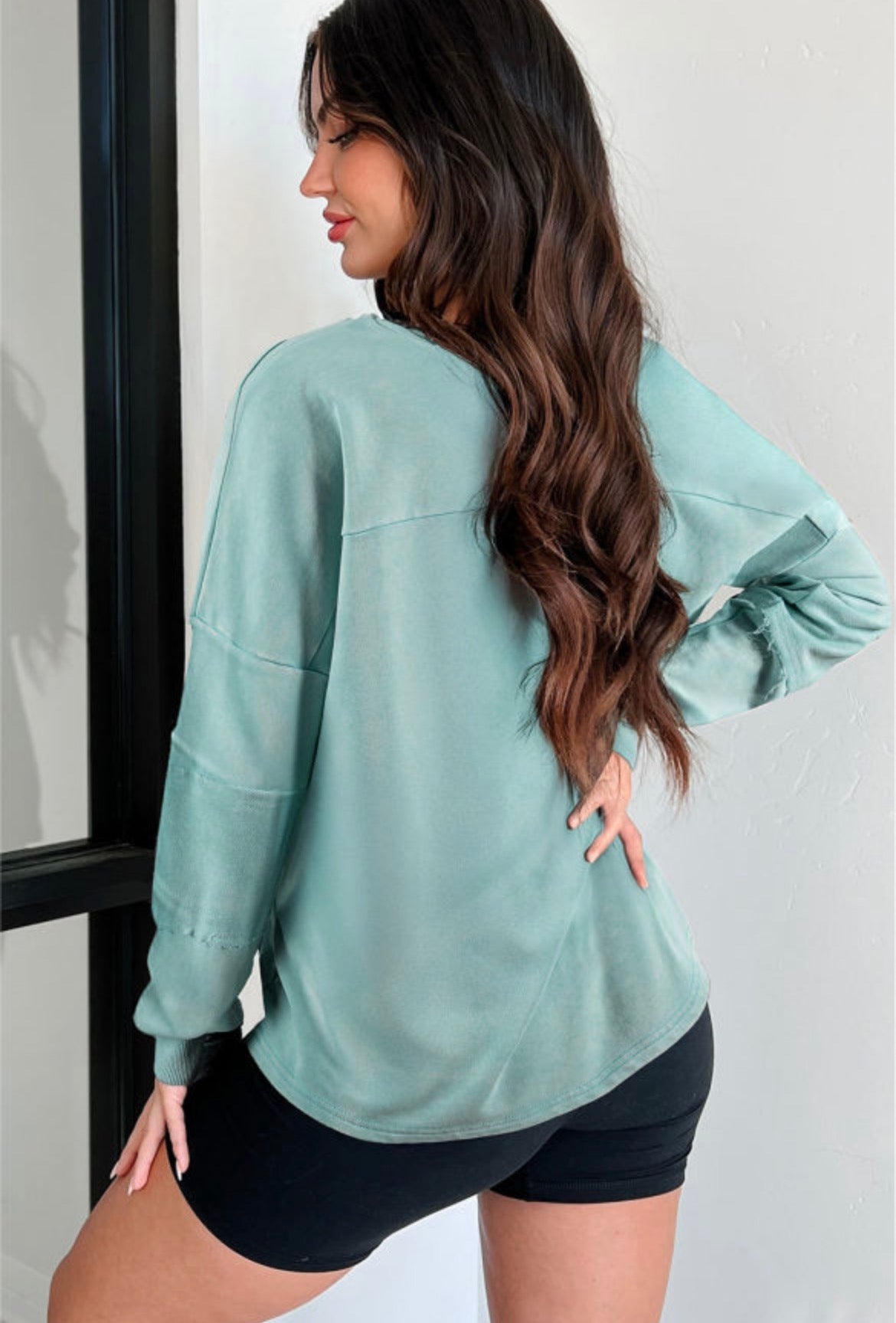 Kasen Vintage Wash Button Top