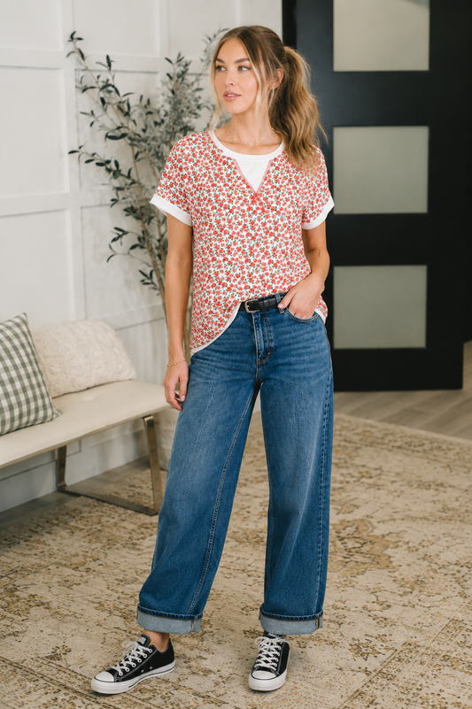 Vivid Memories Relaxed Top in Tomato Red