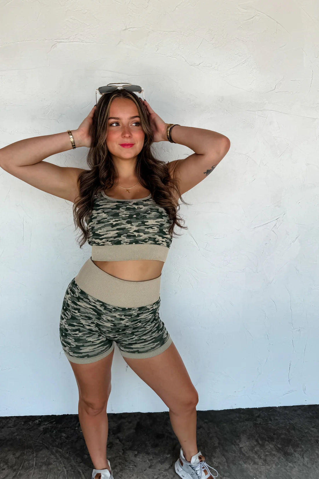 Camo Bra & Biker Short Set Preorder