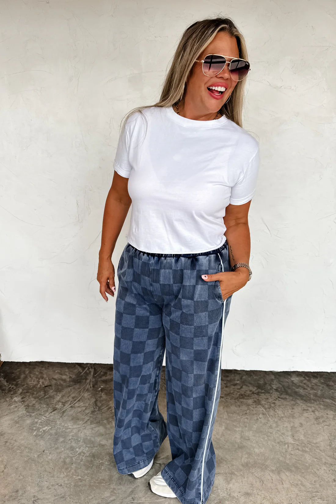 Denim Check Pants Preorder