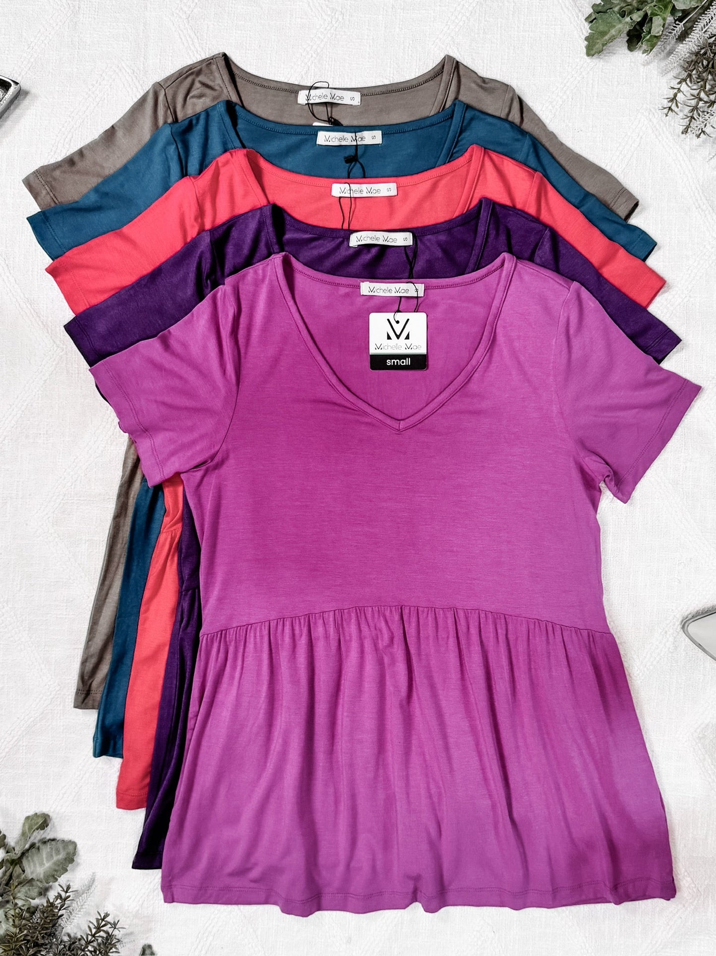 Sarah Ruffle Short Sleeve - Mocha FINAL SALE