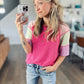 *free ship today* Twisted Rib Colorblock Henley
