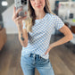 Sky Blue Check Tee