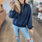 Acid Wash Pullover in Midnight Navy