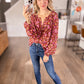 Brunch Blouse in Rust Floral