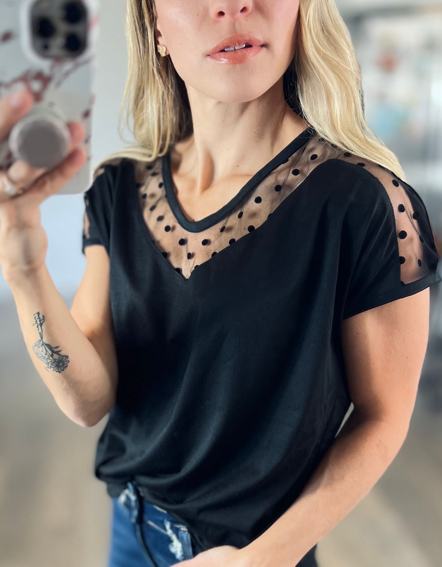 Velvet Dot Top