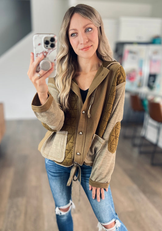 Kline Quilted Button Hoodie