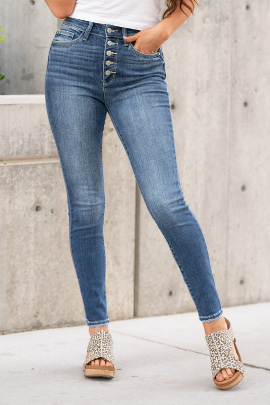 Sadie High Rise Button Fly Skinnies - Judy Blue