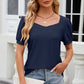 Sweetheart Neckline Eyelet Top