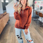 *free ship today* Deep Camel Quilted Pullover