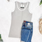 Shiloh Button Snap Tank - Grey