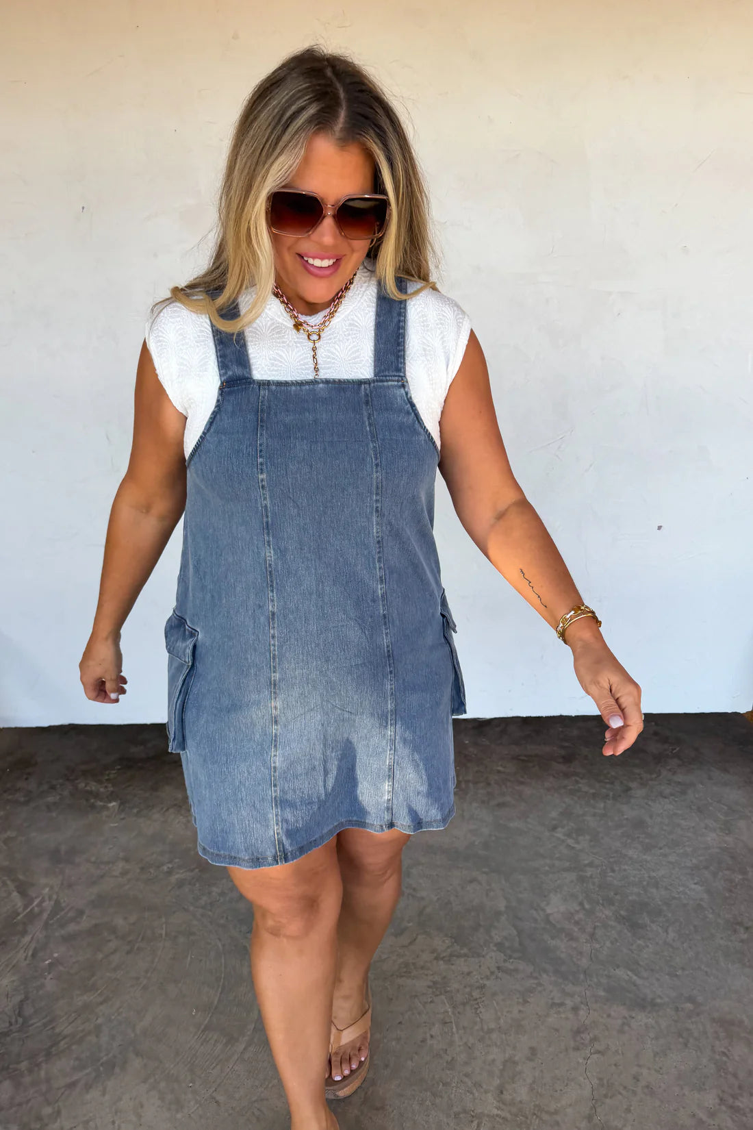 PREORDER: Denim Millie Overall Dress // eta early May