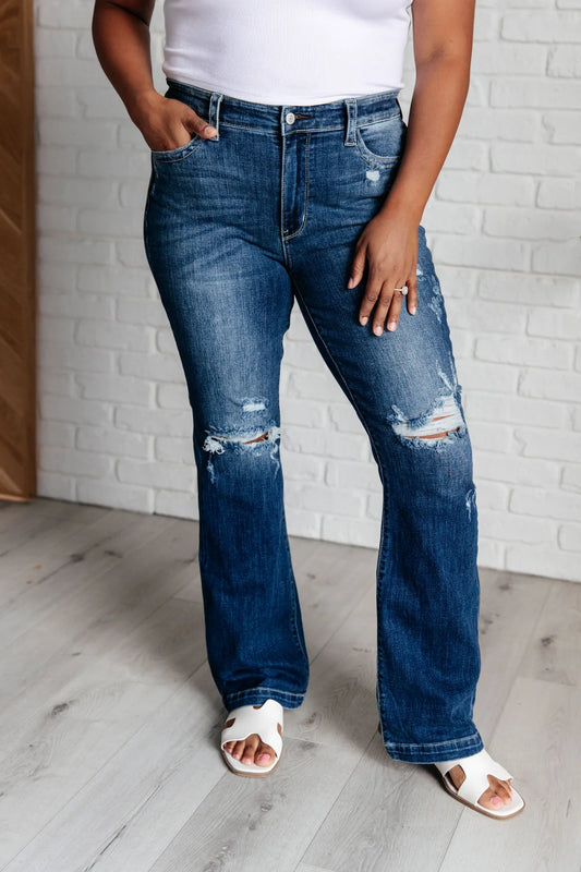 Mid Rise Distressed Bootcut - Judy Blue