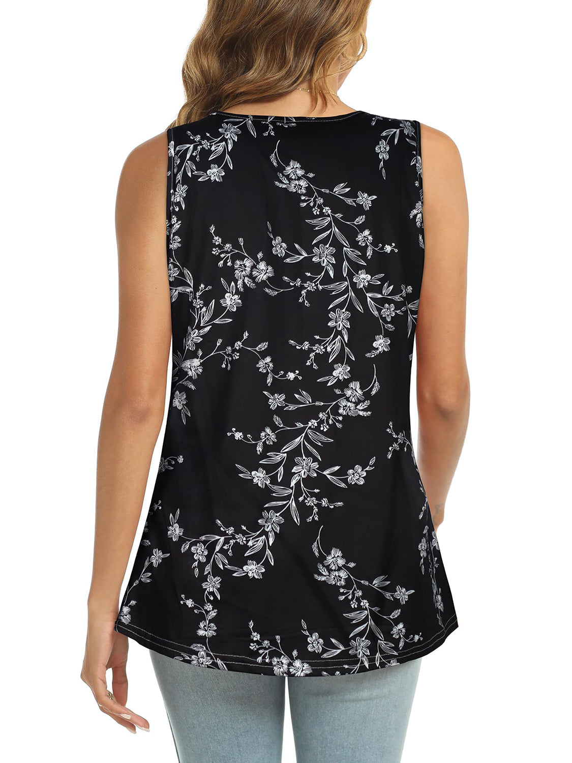 Evening Floral Round Neck Tank