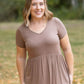 Sarah Ruffle Short Sleeve - Mocha FINAL SALE
