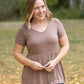Sarah Ruffle Short Sleeve - Mocha FINAL SALE