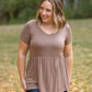 Sarah Ruffle Short Sleeve - Mocha FINAL SALE