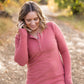 Brielle Henley Ribbed Long Sleeve - Terra Cotta