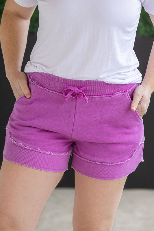 French Terry Stevie Shorts - Vivid Orchid