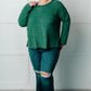 Cozy Day Brushed Hacci Sweater in Dark Green