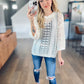 Lara Hollow Knit Sweater in Cream