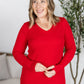 Leah Long Sleeve Top - Red