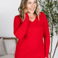 Leah Long Sleeve Top - Red