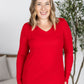 Leah Long Sleeve Top - Red